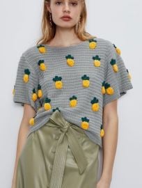 Pineapple knit crochet Top by Zara at Zara